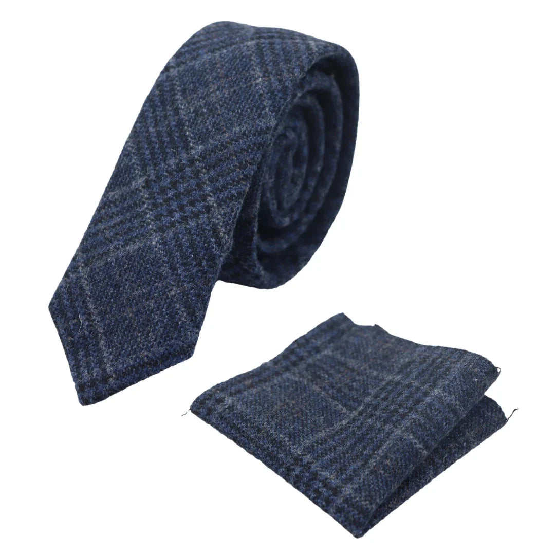 Men's Tweed Herringbone Tie & Pocket Square Set