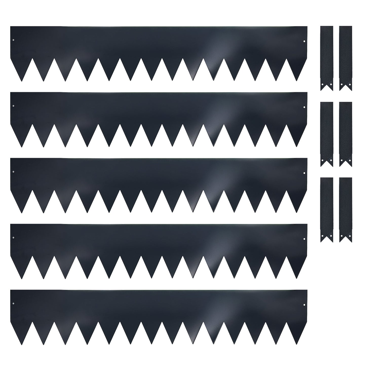 Metal Garden Border Edging – Saw-Tooth Spikes, Pack of 5