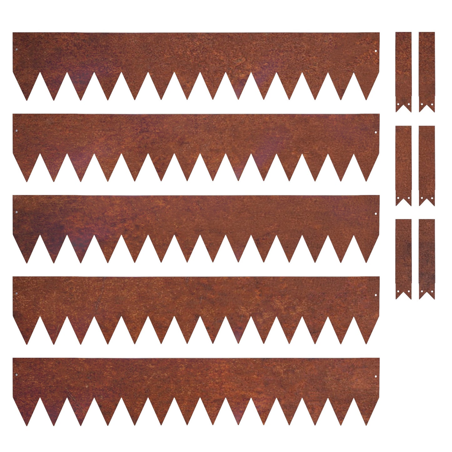 Metal Garden Border Edging – Saw-Tooth Spikes, Pack of 5