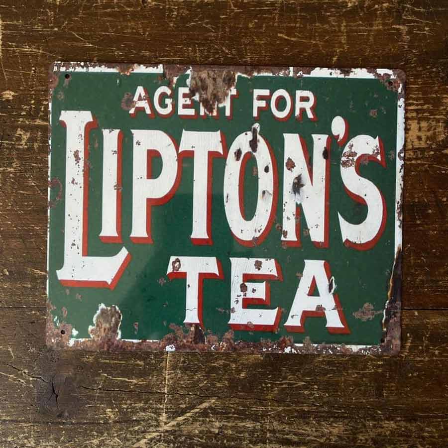 Metal Vintage Style Liptons Tea Sign