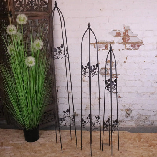 Metal Garden Obelisks Set of 3