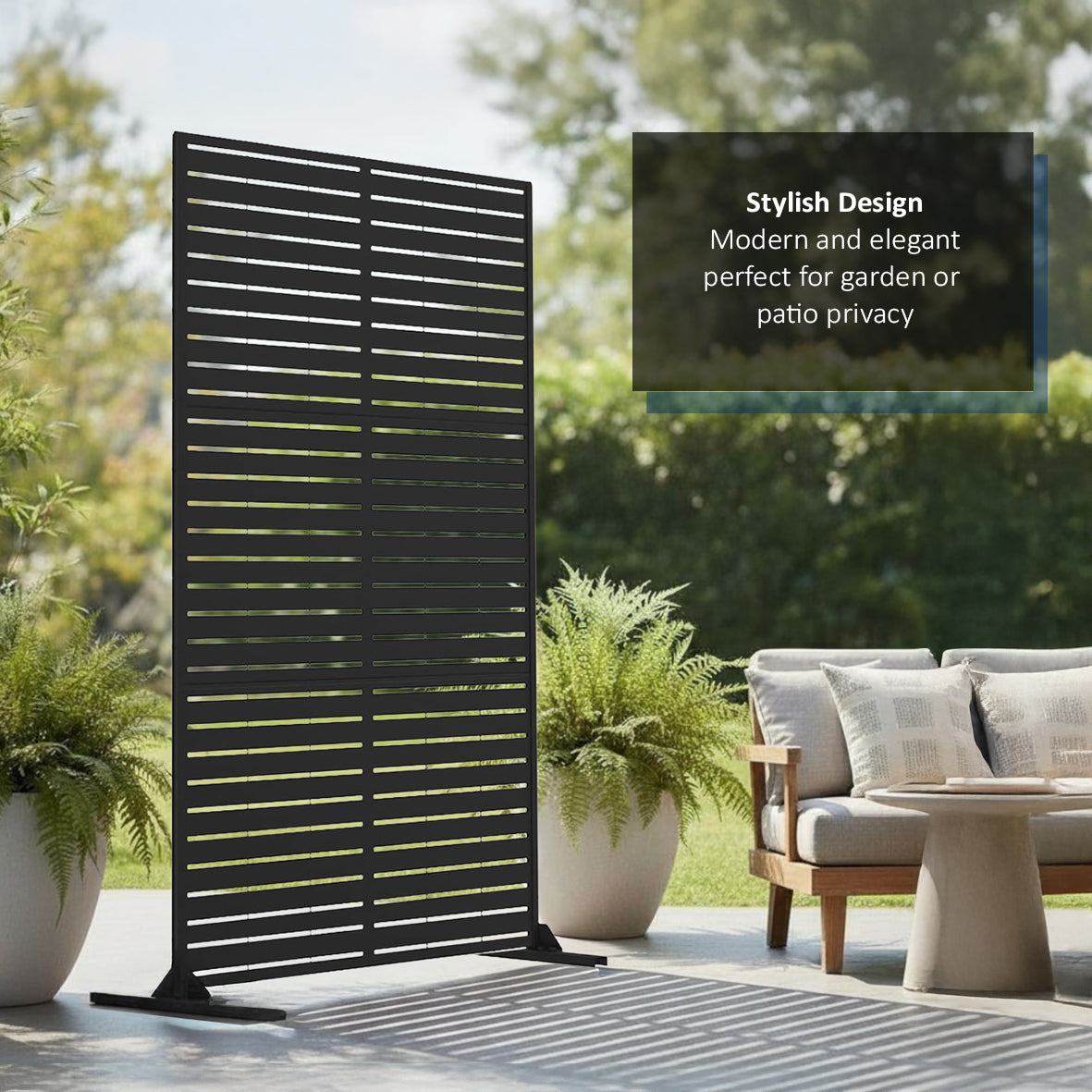 Metal Indoor/Outdoor Privacy Screen 90cm x 180cm - Slats