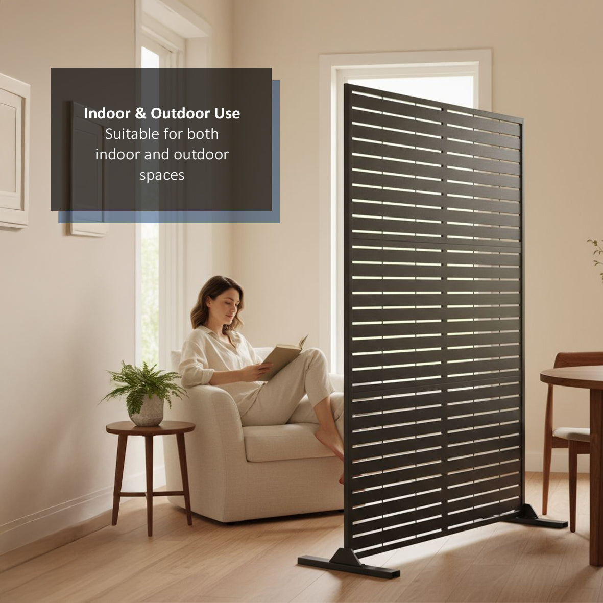 Metal Indoor/Outdoor Privacy Screen 90cm x 180cm - Slats