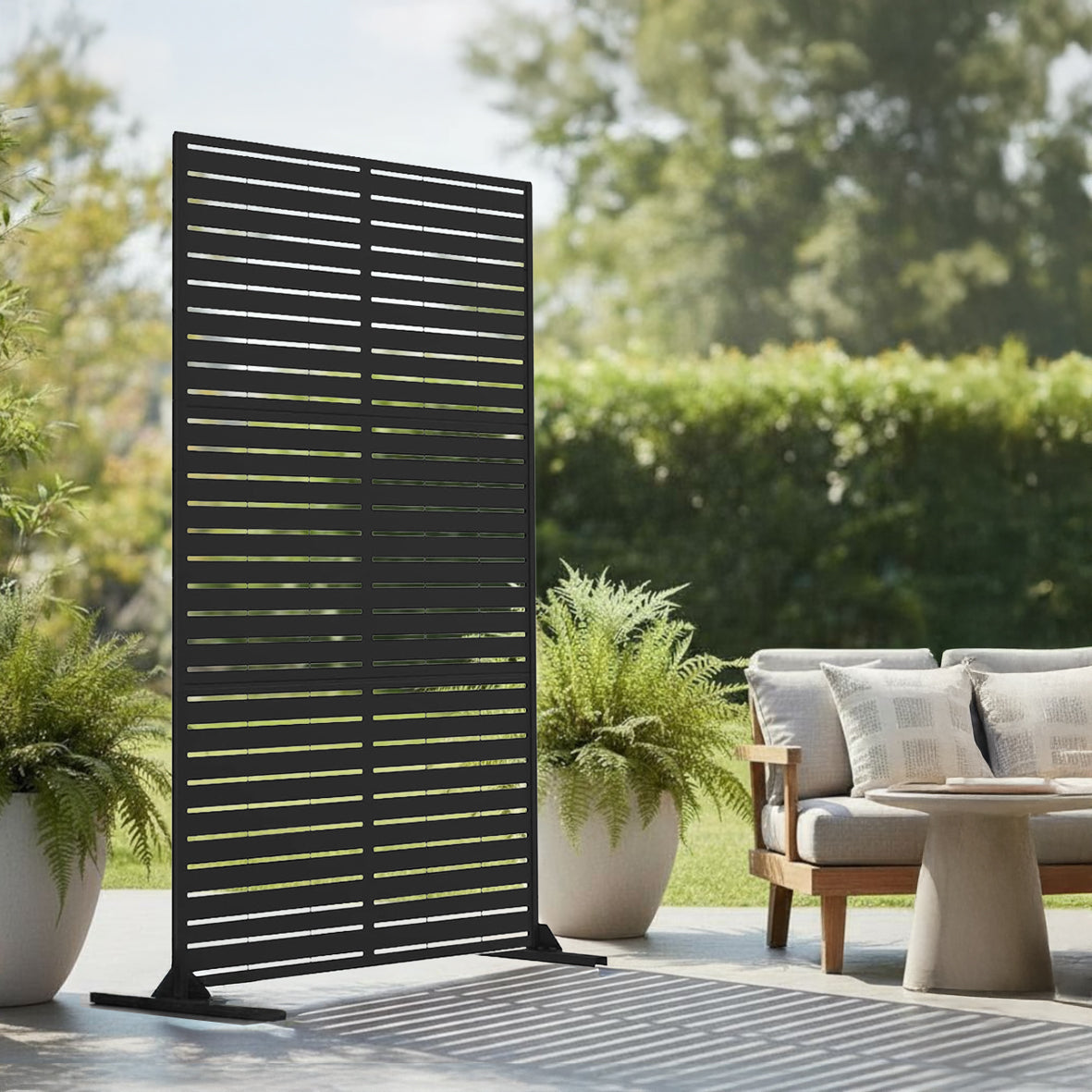 Metal Indoor/Outdoor Privacy Screen 90cm x 180cm - Slats
