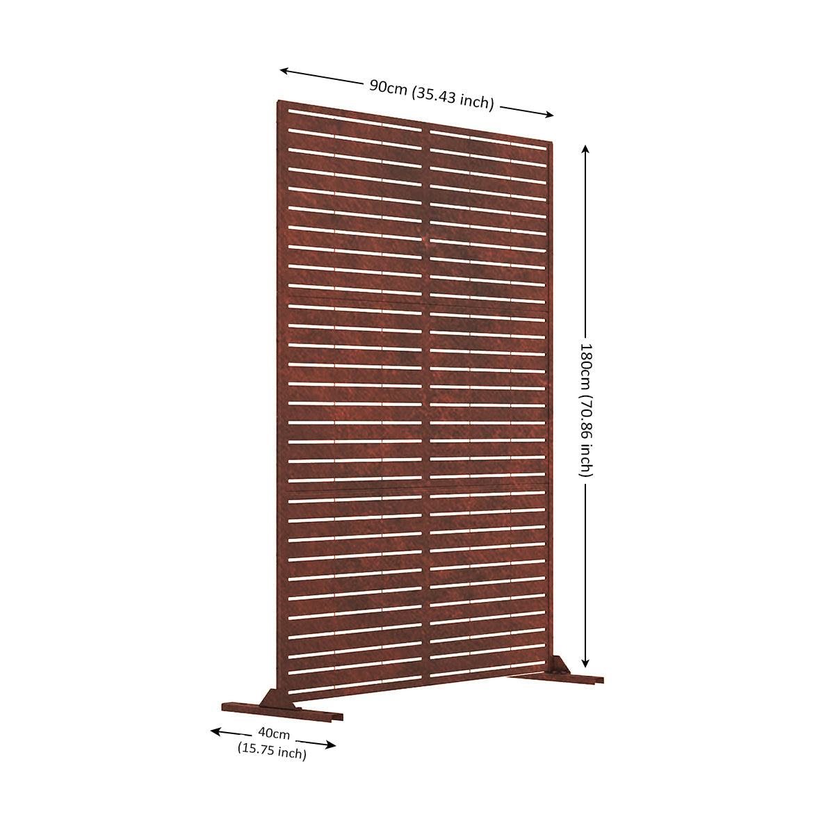 Metal Indoor/Outdoor Privacy Screen 90cm x 180cm - Slats