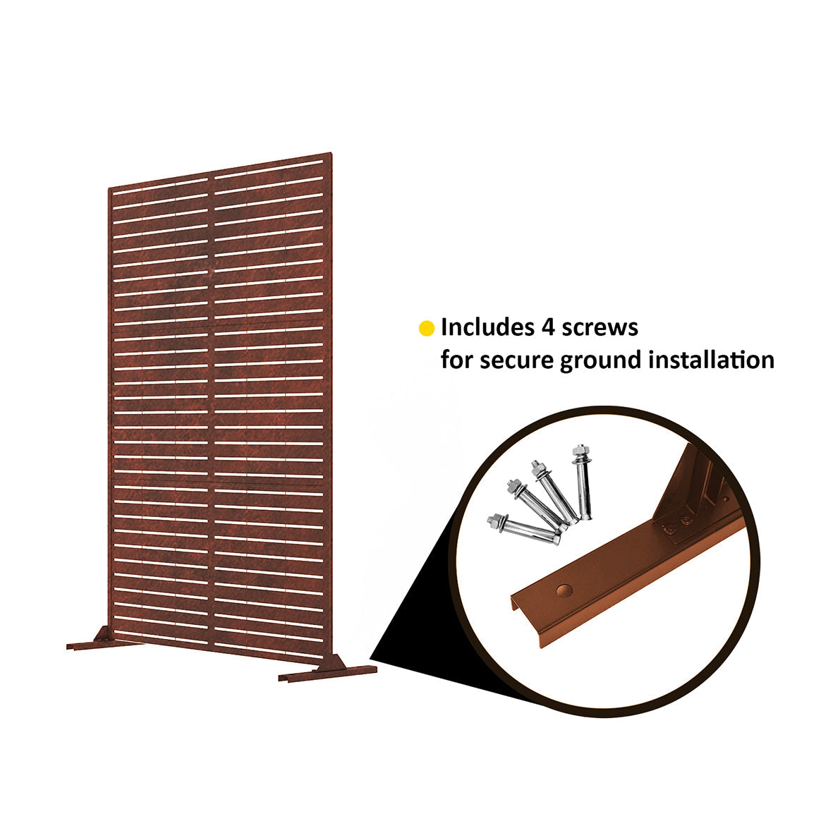 Metal Indoor/Outdoor Privacy Screen 90cm x 180cm - Slats