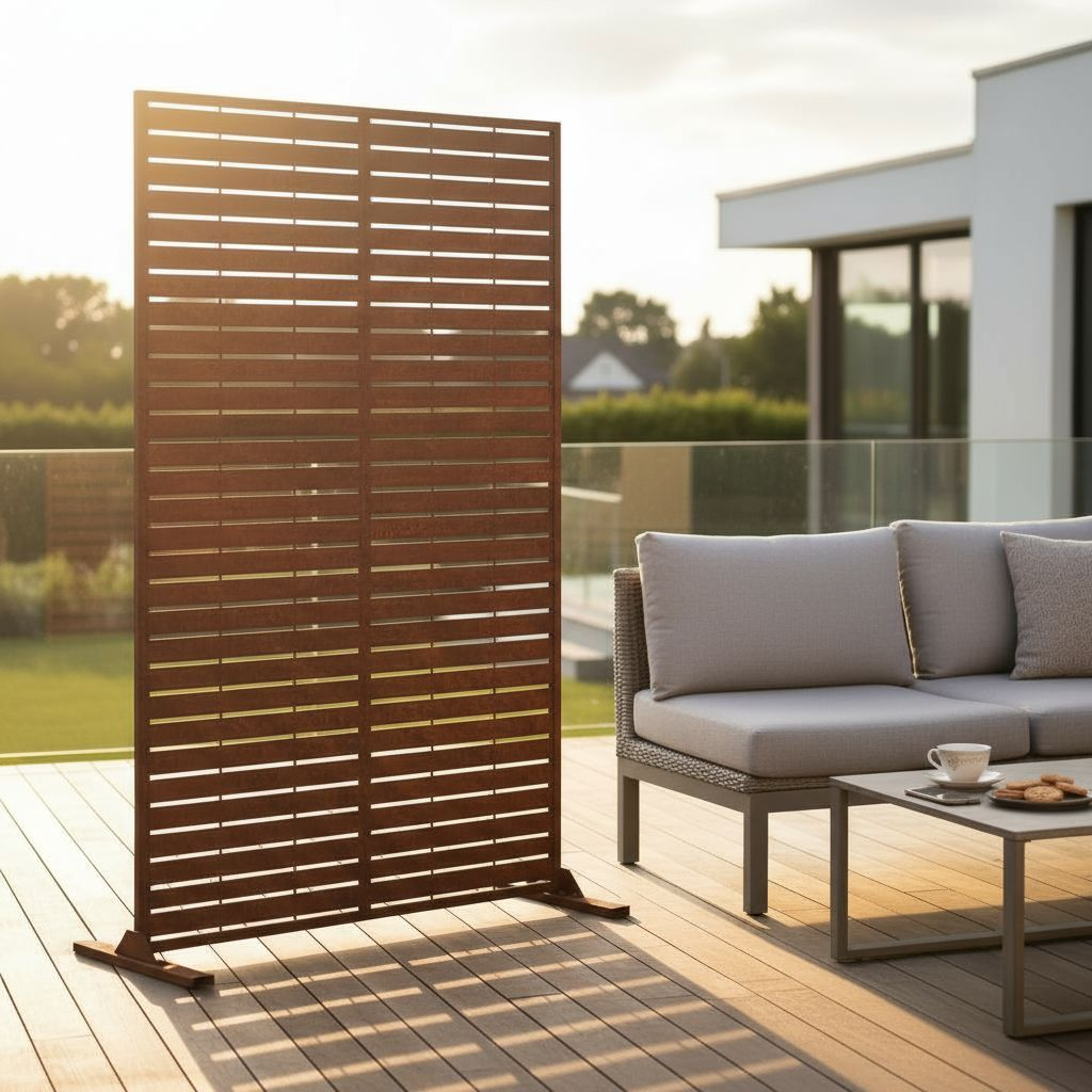 Metal Indoor/Outdoor Privacy Screen 90cm x 180cm - Slats