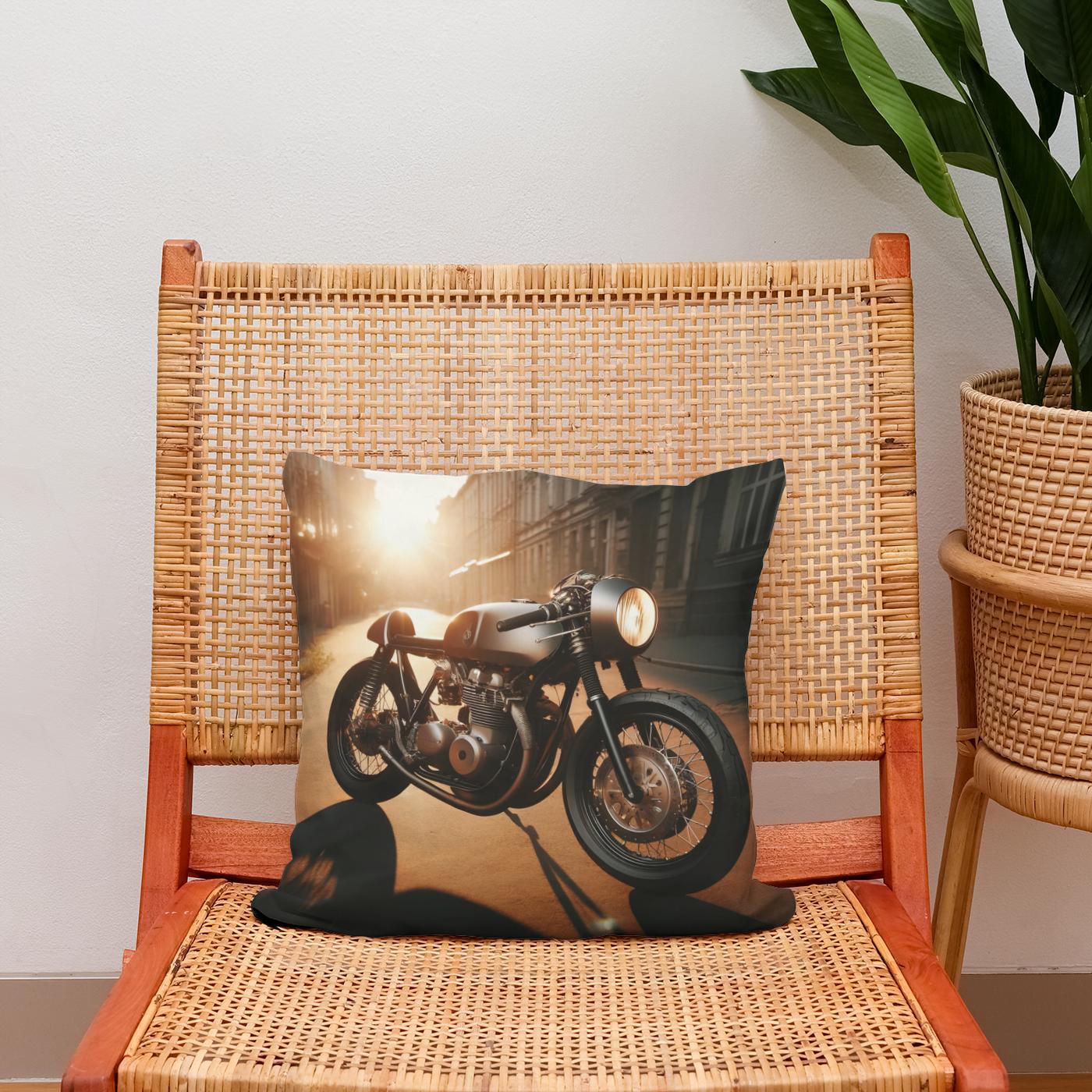 Sunset Café Racer Cotton Cushion