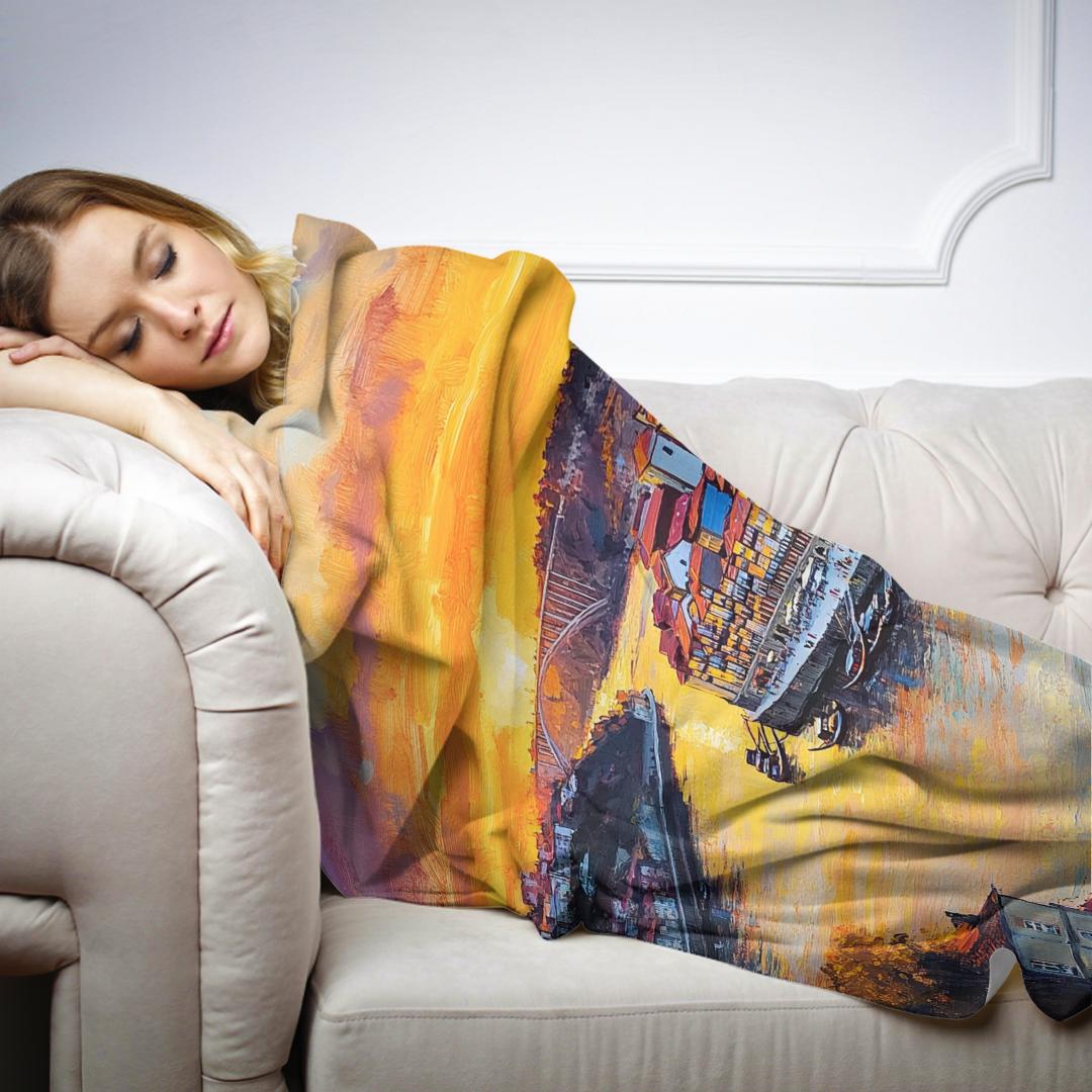 Porto Sunset Reflections Blanket