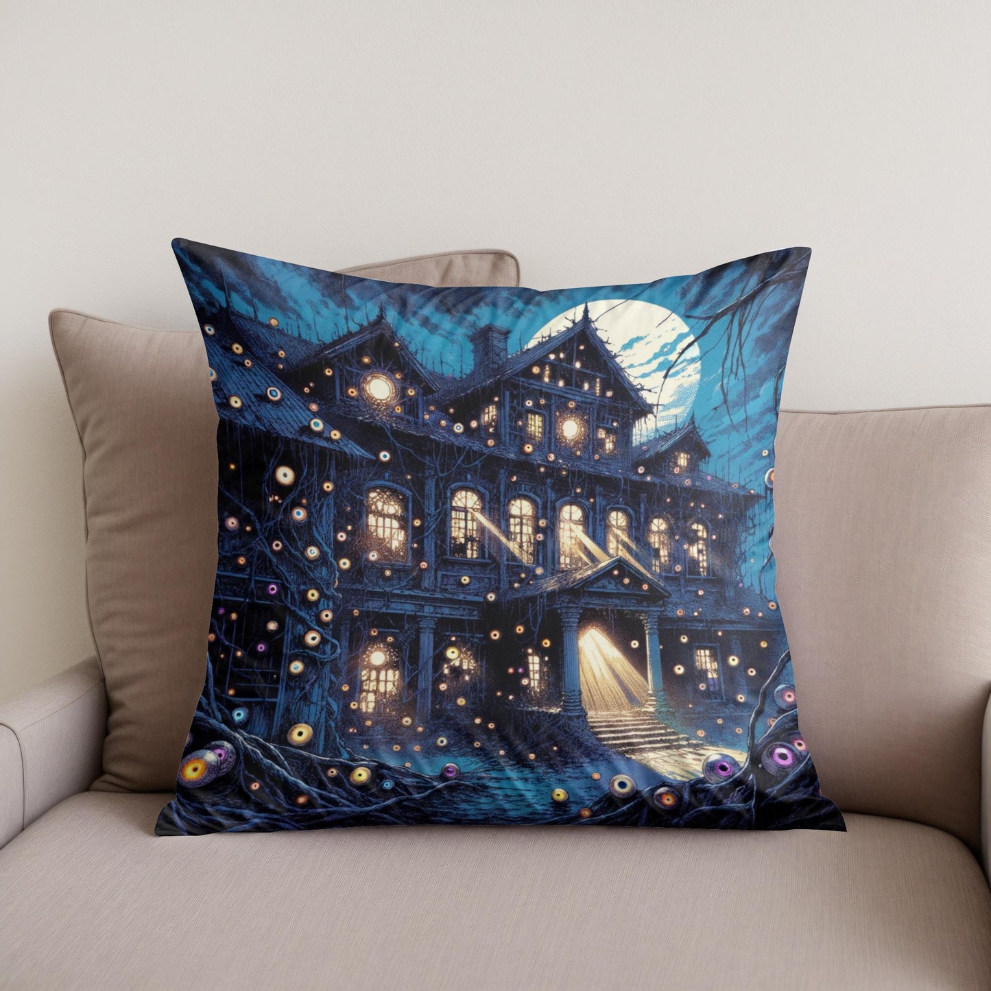 Manor of the Watchful Eyes Cotton Cushion