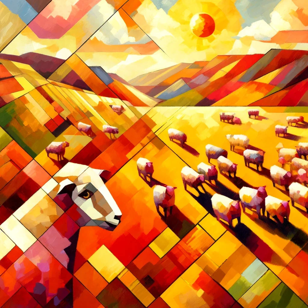 Midday Mosaic Sheep Canvas
