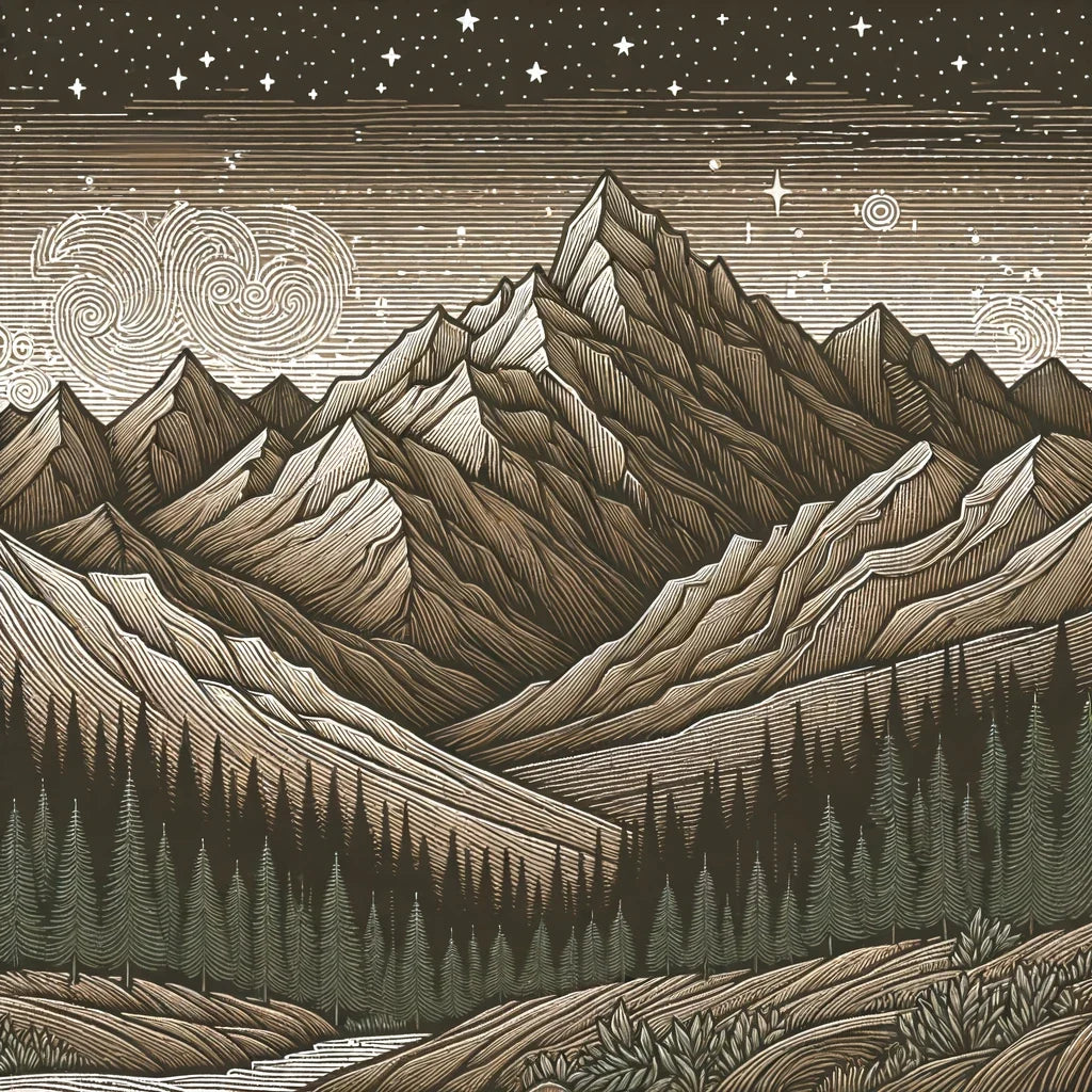 Midnight Mountain Cotton Cushion