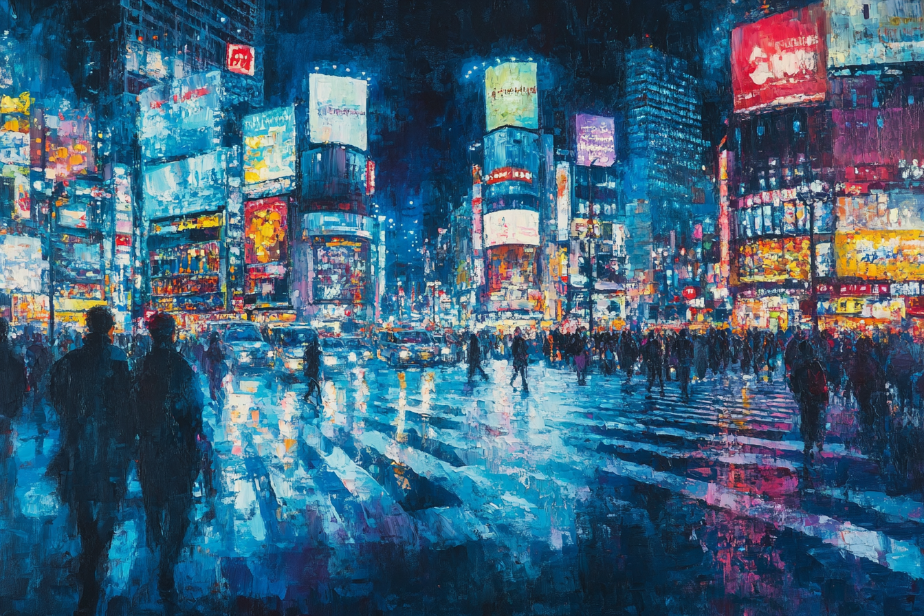 Midnight Shibuya Mystery Canvas
