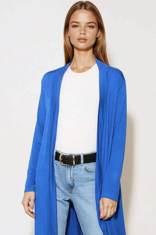 Royal Blue Jersey Longline Cardigan