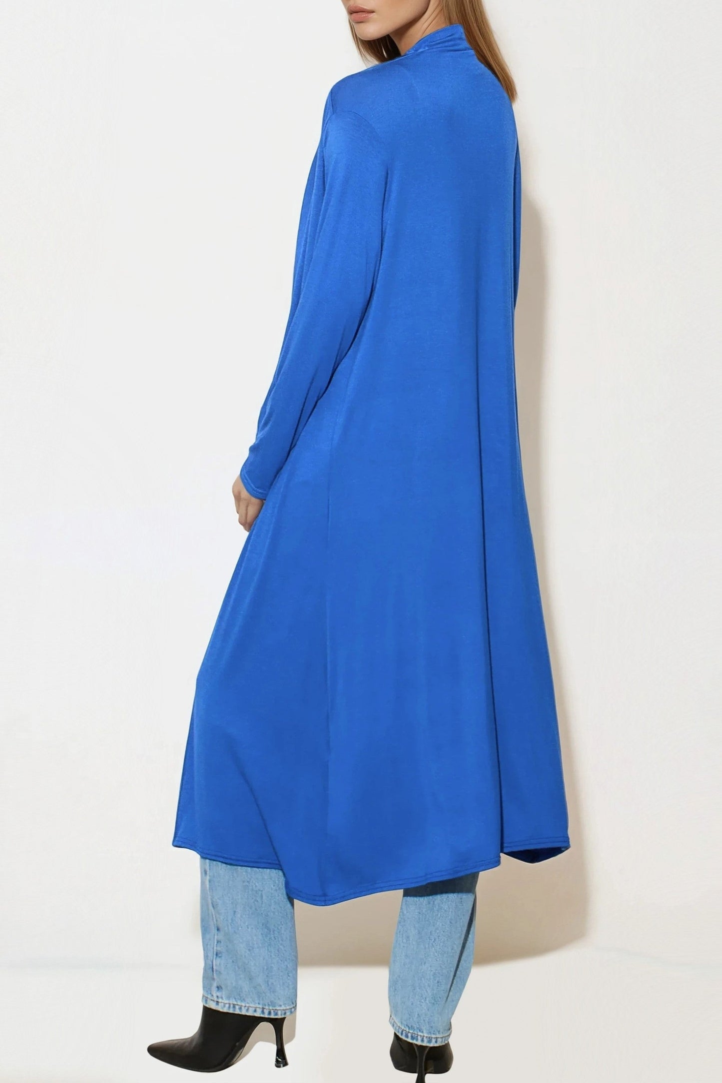 Royal Blue Jersey Longline Cardigan