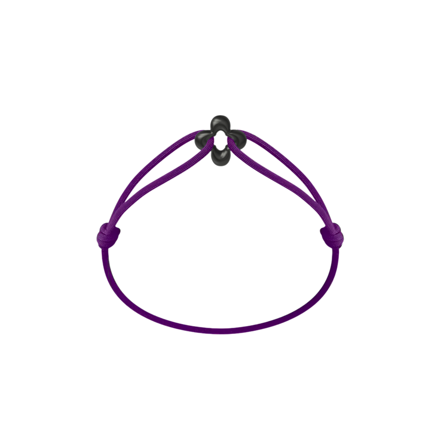 Mini Black Clover Cord Bracelet