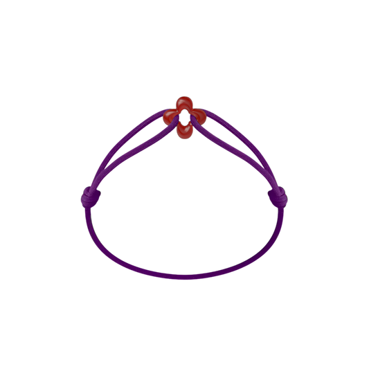 Mini Red Clover Cord Bracelet