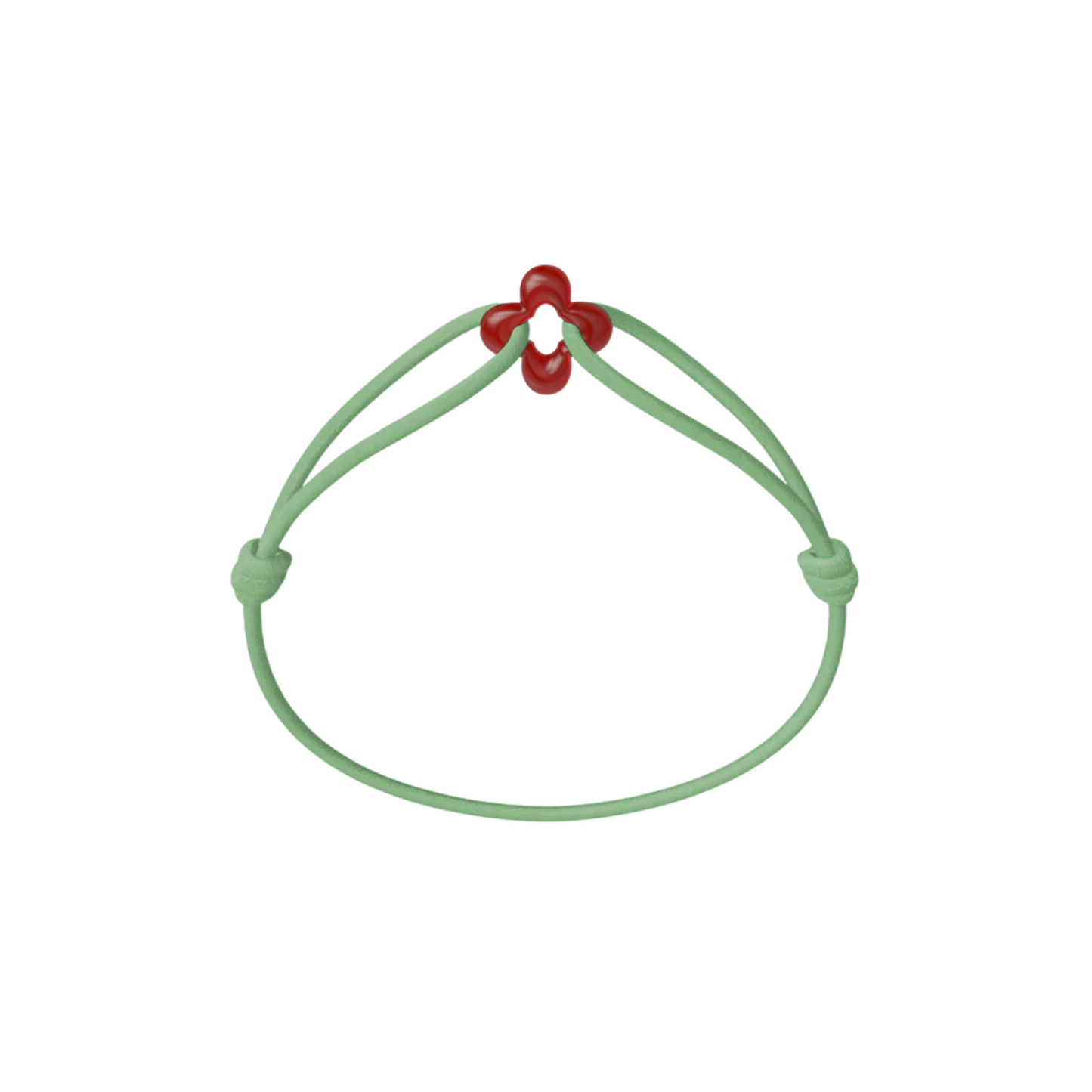 Mini Red Clover Cord Bracelet