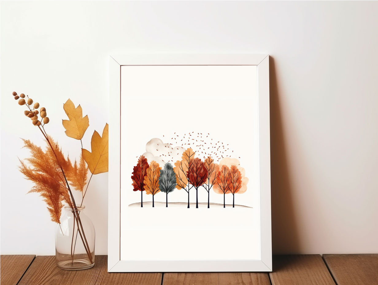 Minimalist Autumn Trees Seasonal Wall Home Decor Print