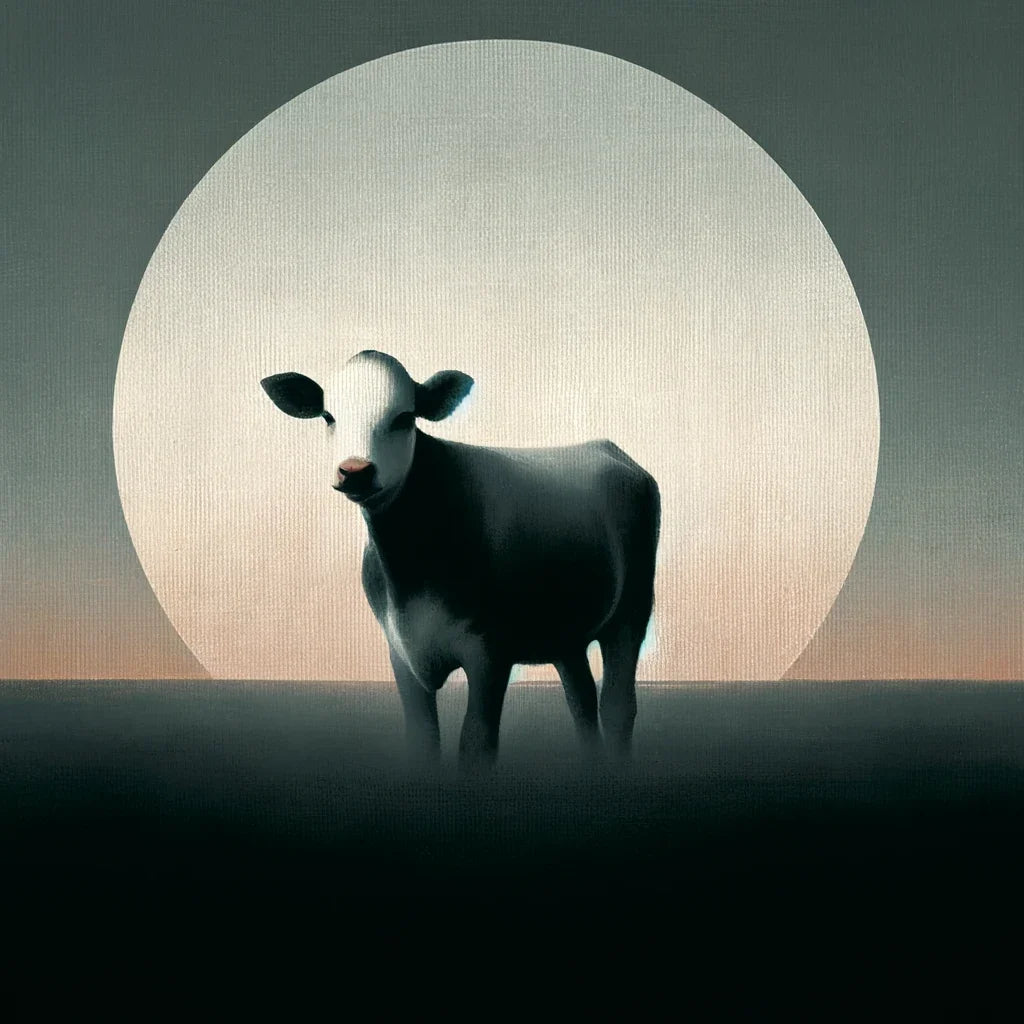 Minimalist Dusk Cow Cotton Cushion