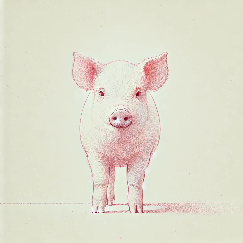 Minimalist Pig Charm Canvas