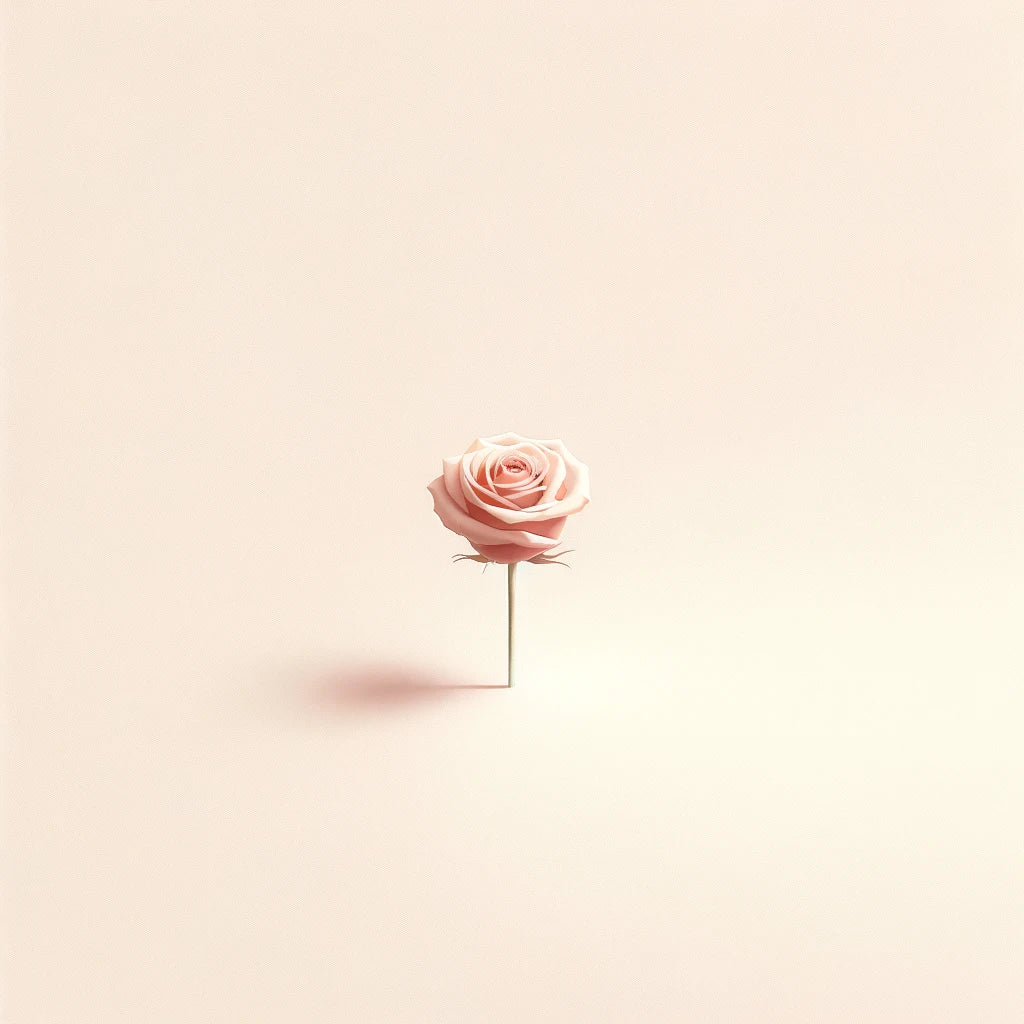 Minimalist Rose Contemplation Canvas