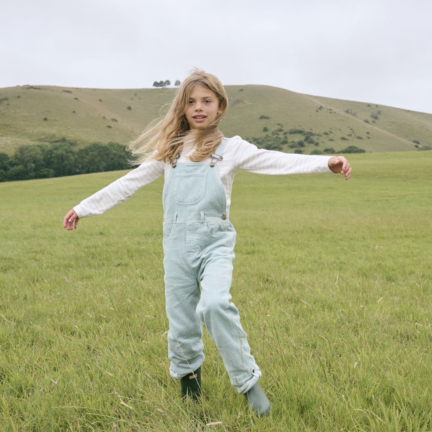 Mint Chunky Cord Dungarees