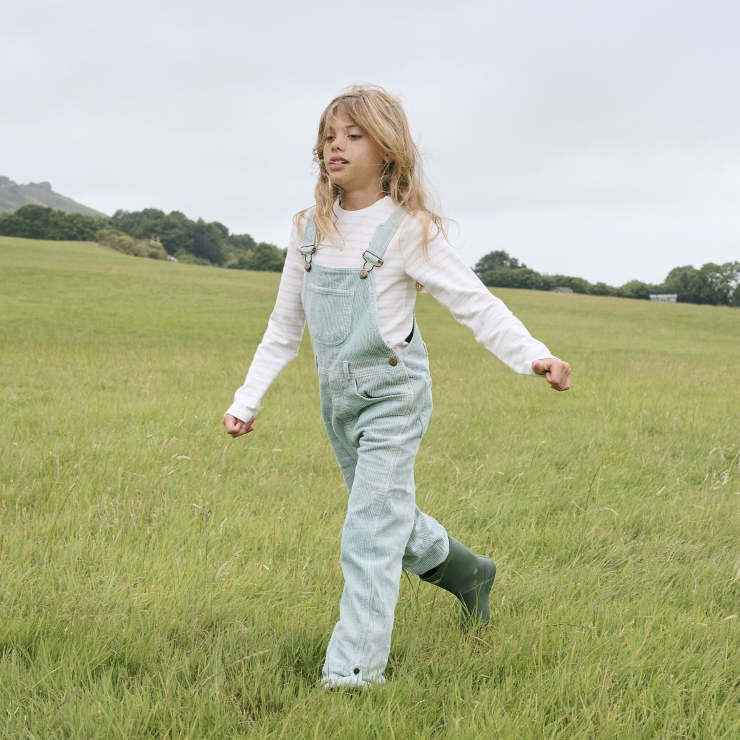 Mint Chunky Cord Dungarees