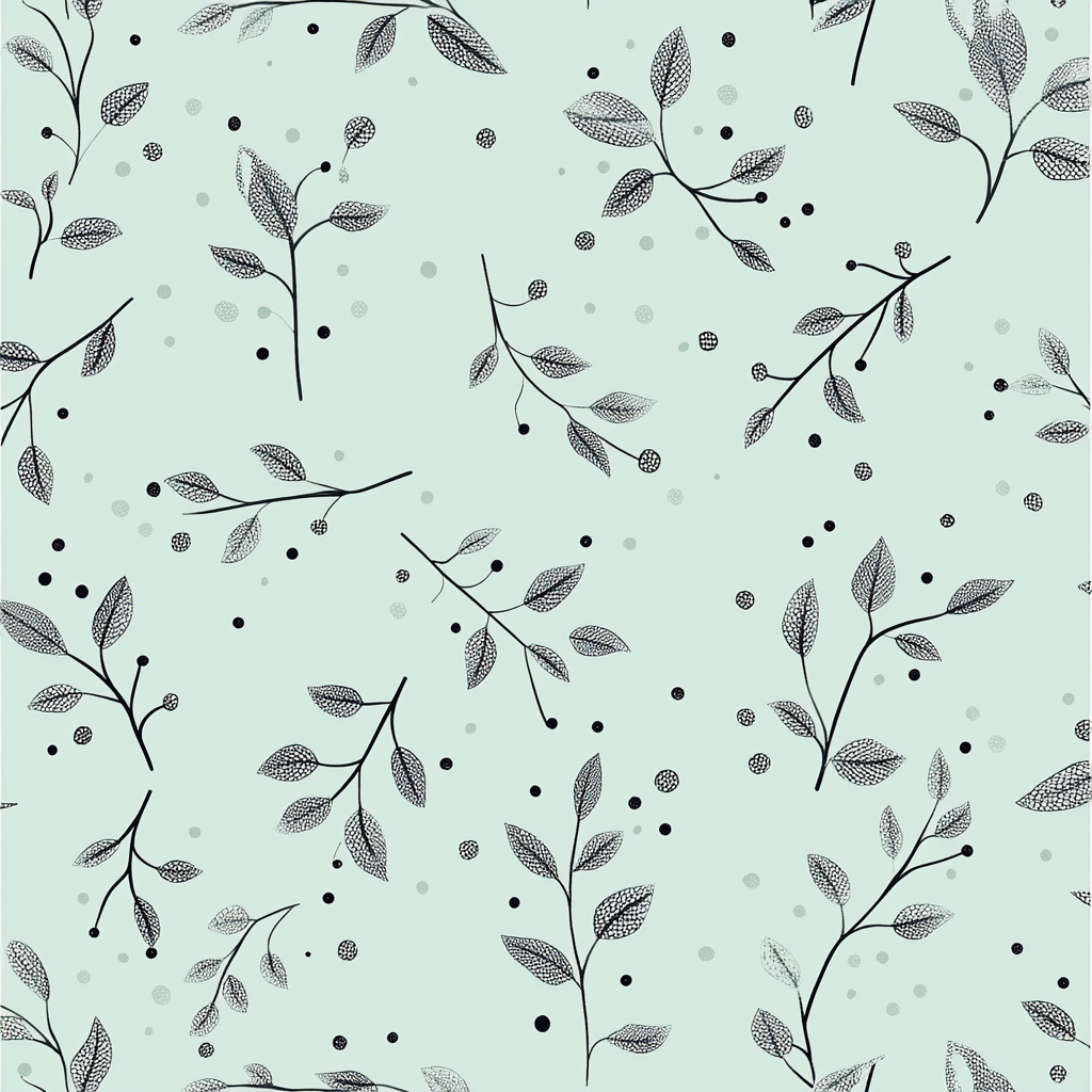 Mint Branches Cotton Cushion