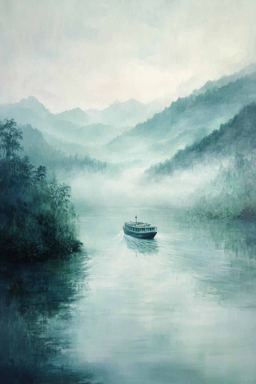Misty Ferry Canvas