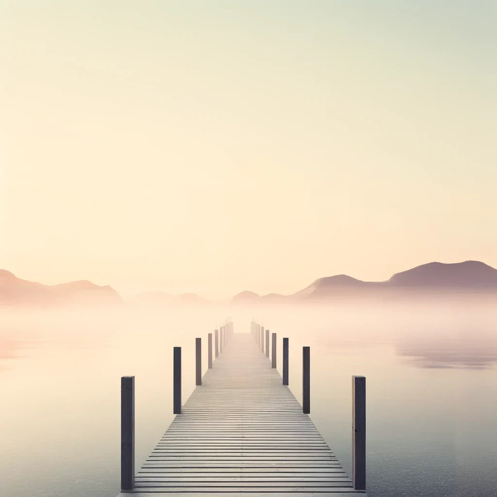 Misty Pier Solitude Canvas