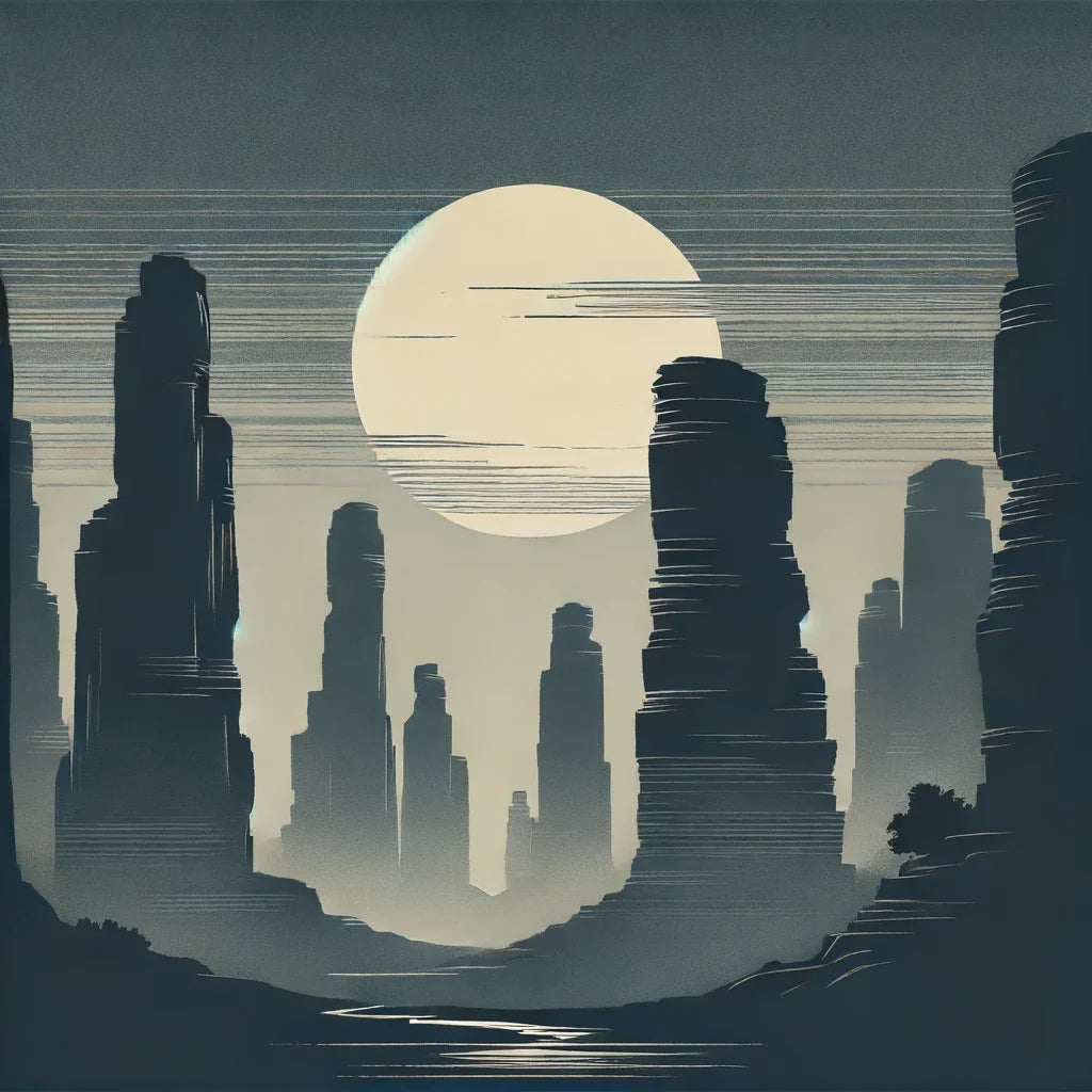 Misty Sandstone Pillars Canvas