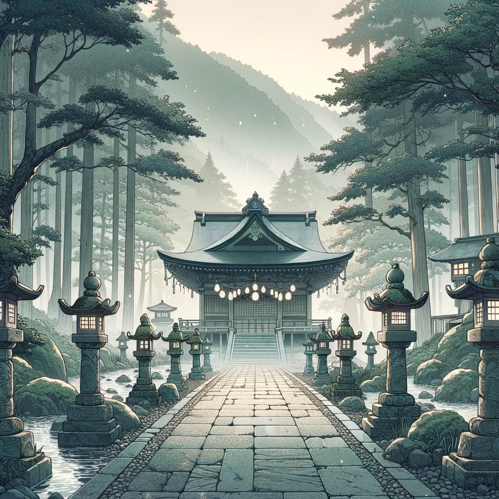Misty Shrine Cotton Cushion