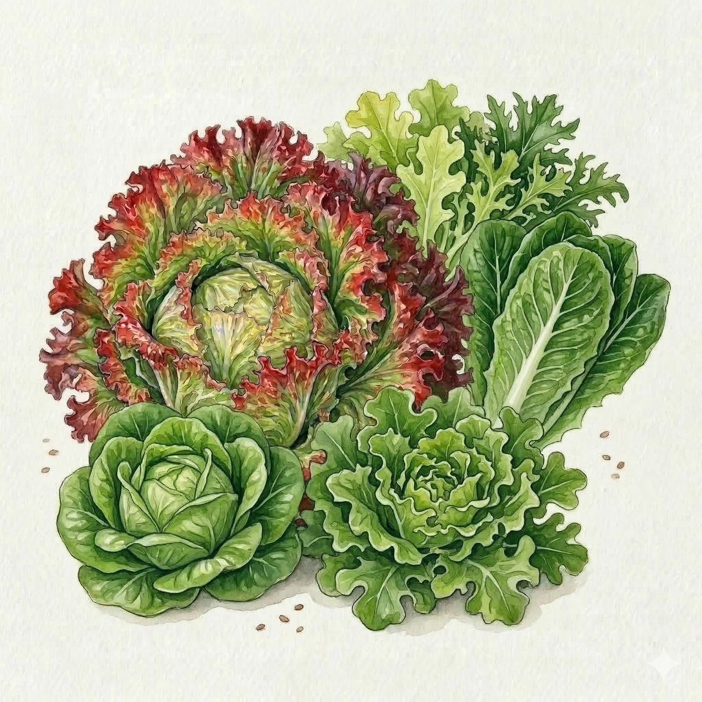 Lettuce Seeds - Mixed Leaves - The Ultimate “Gardner’s Choice” Collection (1,200 seeds est)