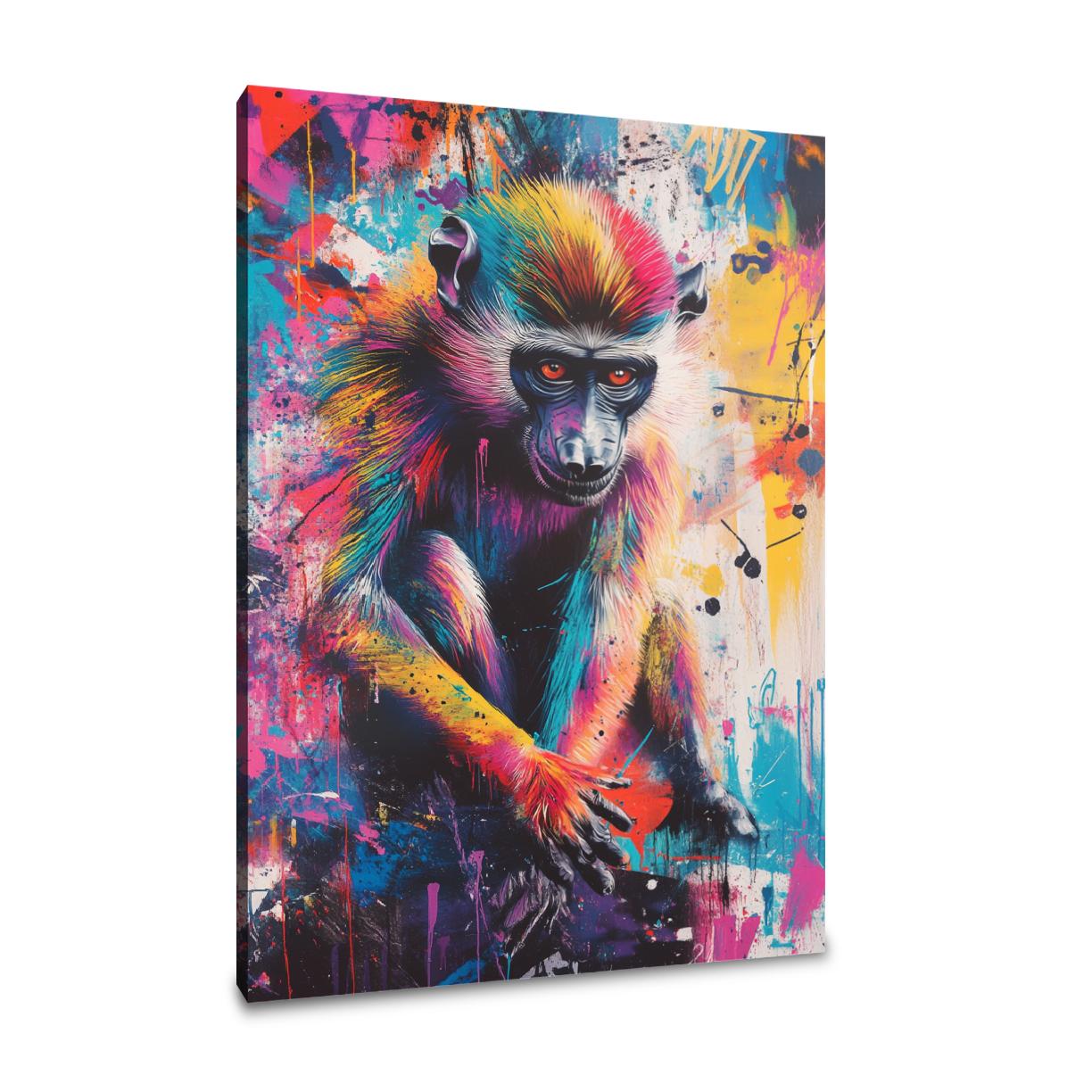 Rainbow Baboons Canvas