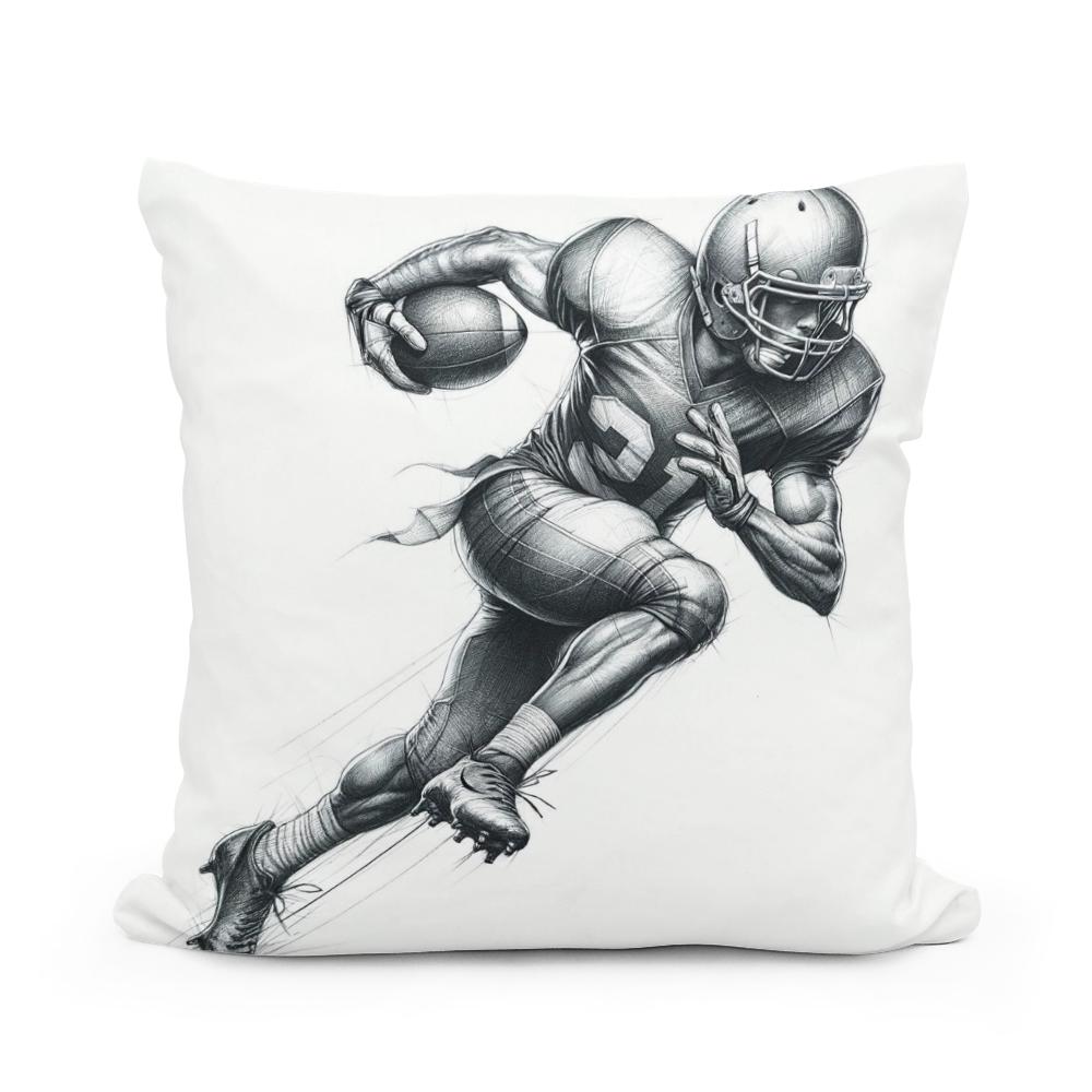 Agile Football Sketch Cotton Cushion