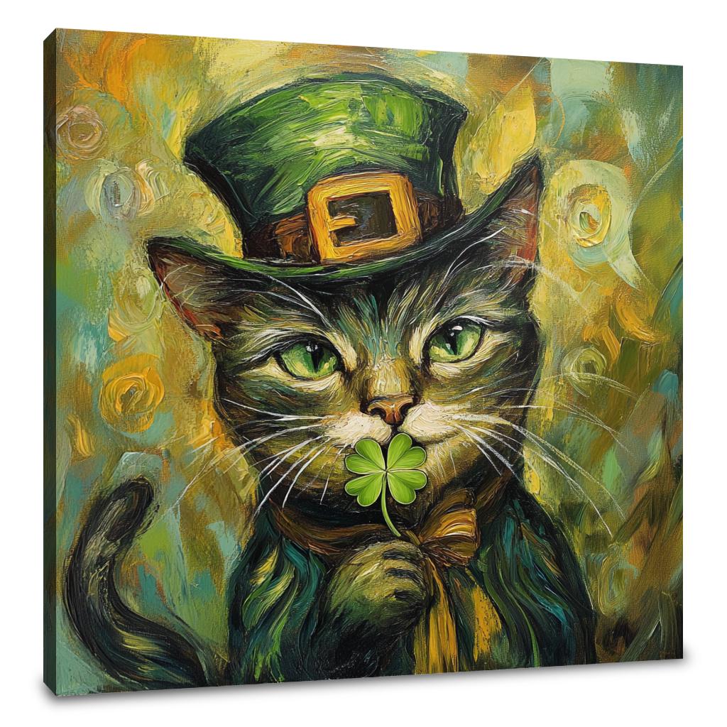 Leprechaun Cat Canvas