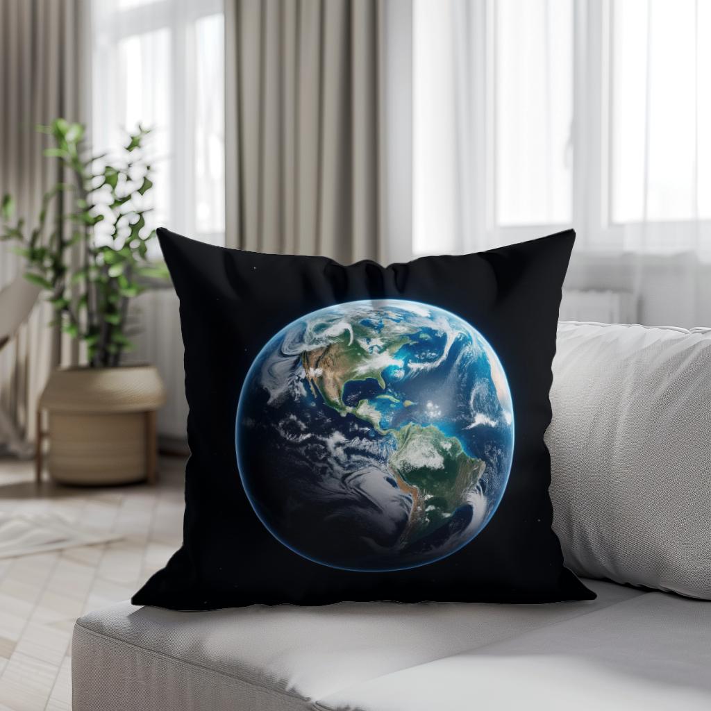 Earth's Nocturnal Elegance Cotton Cushion