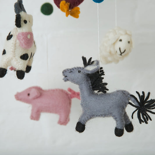 Fairtrade Felt Nursery Mobile - Barnyard Buddies