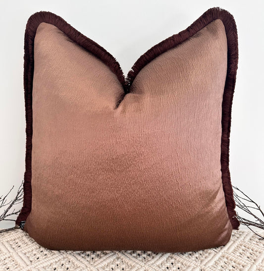 The Couture Cushion - The Mocha Laurent Fringed in Mocha - Style No. 211