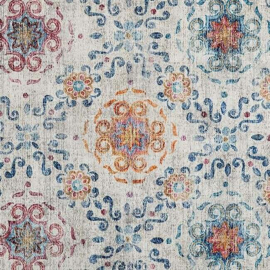 Eco-Washable Cream Rug Moroccan Design