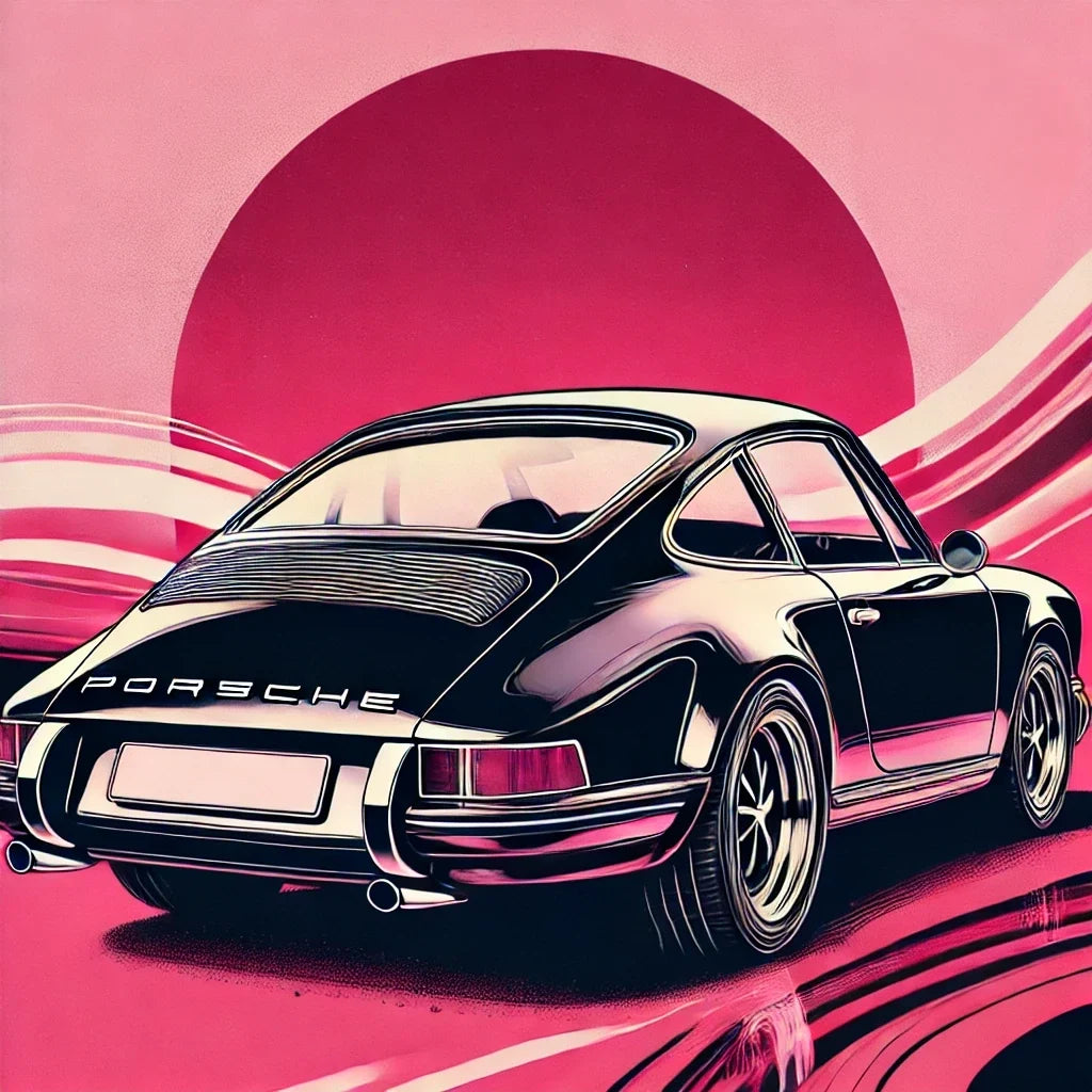 Modern Black Porsche Canvas