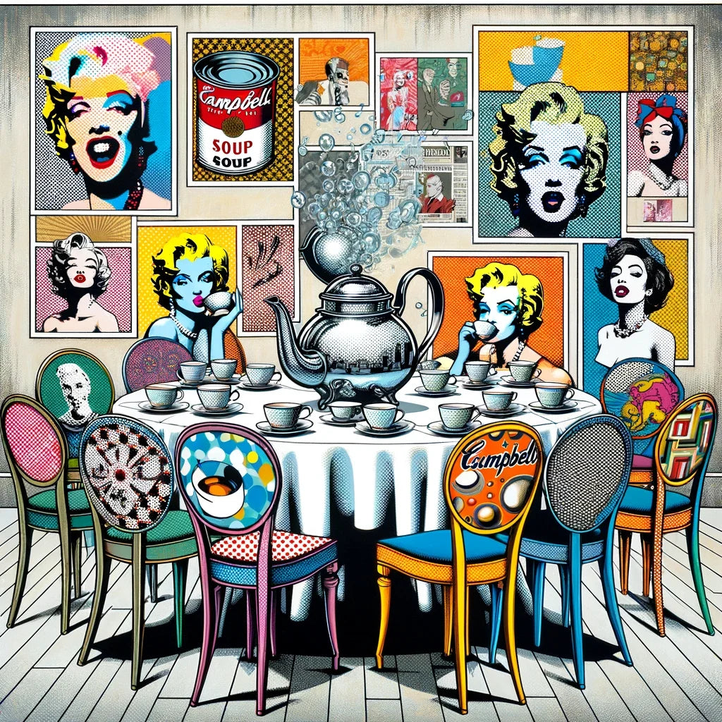 Modern Pop Tea Party Cotton Cushion