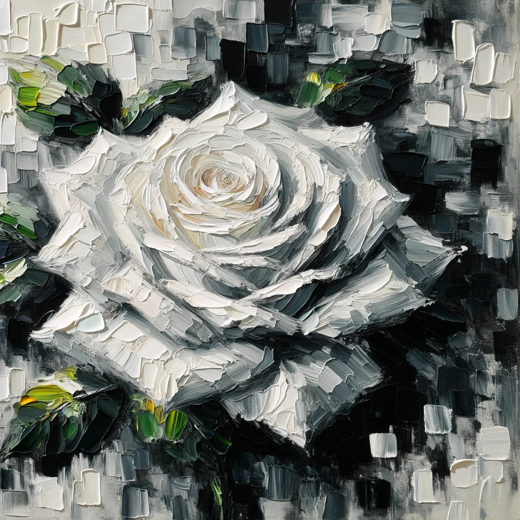 Monochrome Rose Canvas