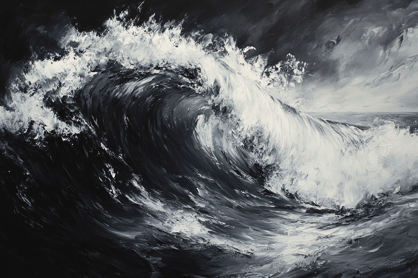 Monochrome Serenity Wave Blanket
