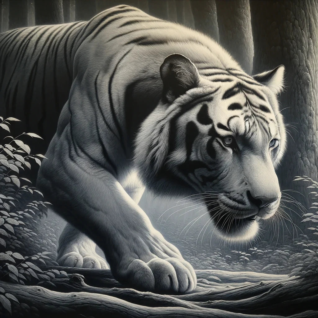 Monochrome Tiger Canvas