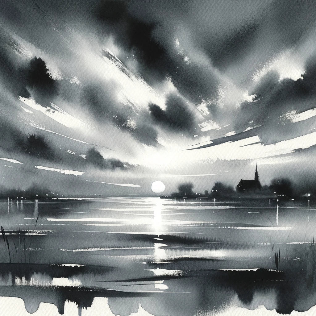 Monochrome Twilight Canvas