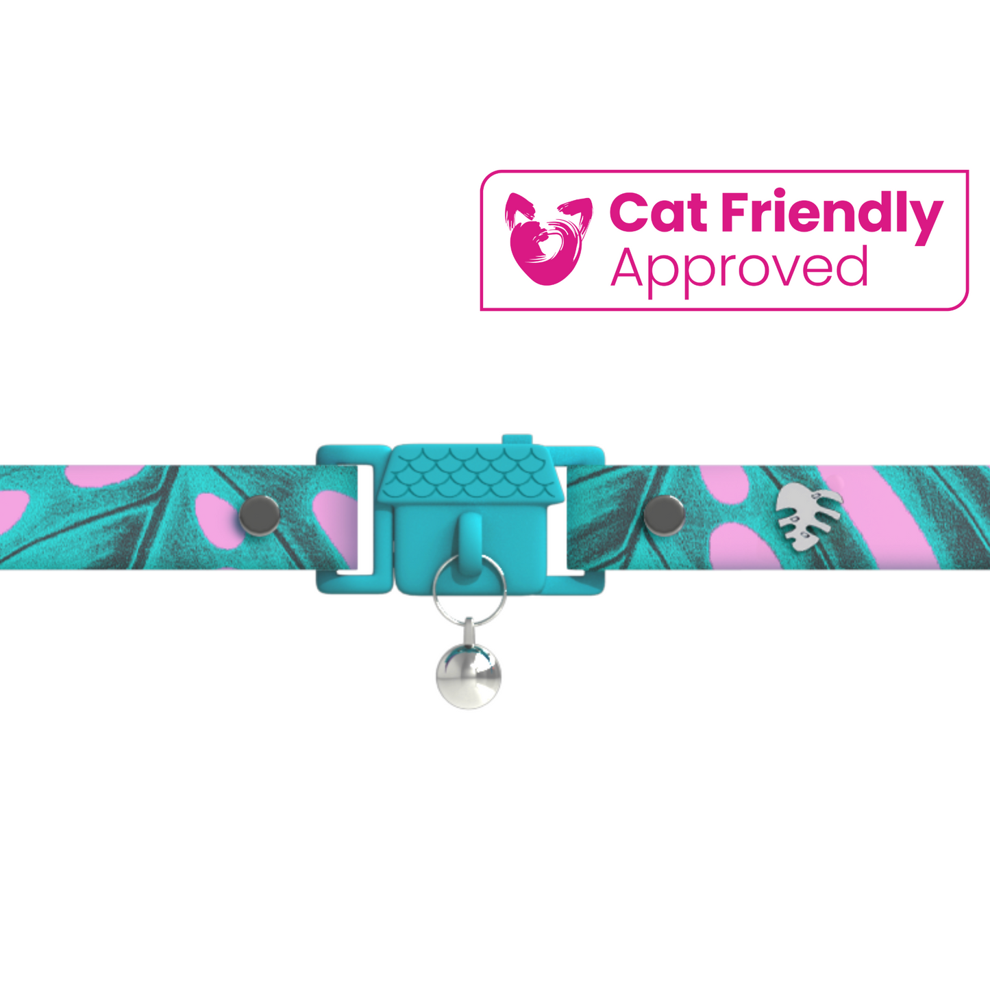 KITTYRAMA BOTANICALS MONSTERA CAT COLLAR - Quick Release, Breakaway, Hypoallergenic