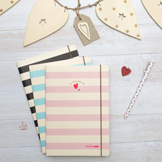 Matilda Moo | A5 Ruled Notebook | Striped