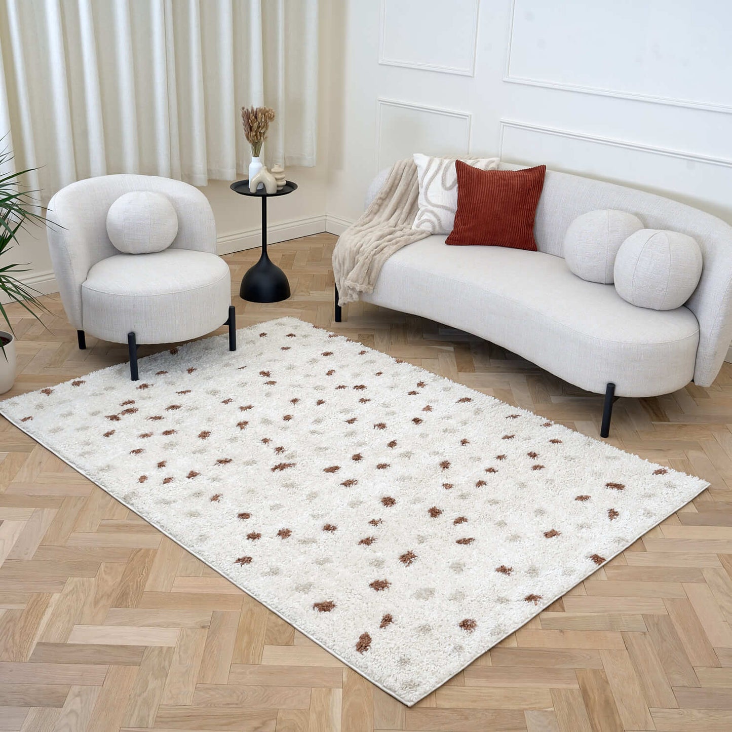 Moodi Shaggy Cream/Terra Biscotti Rug